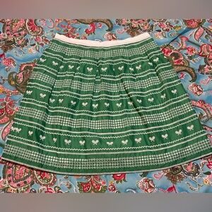 TALBOTS Kelly green PLEATED skirt EYELET & TENNUS RAQUET skirt COTTON size 8